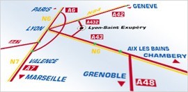  Carte d'accès de Lyon-Saint Exupery